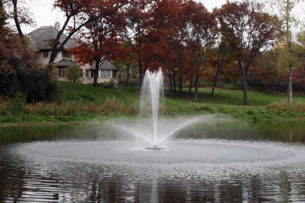 fountain in the fall